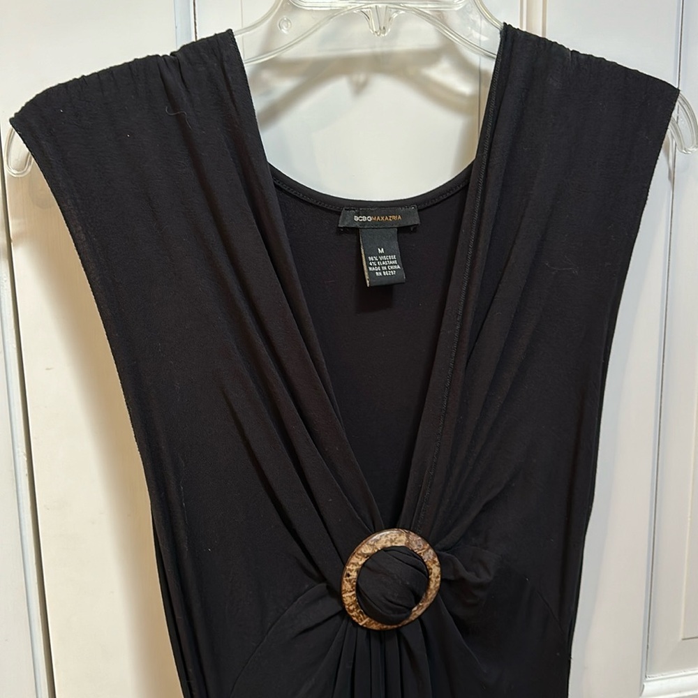 Black plunge dress